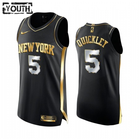 Maglia NBA New York Knicks Immanuel Quickley 5 2020-21 Nero Golden Edition Swingman - Bambino